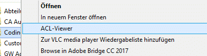 ACL-Viewer Kontextmenü